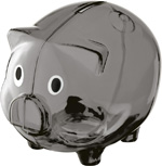 Sparschwein LEICESTER, schwarz - Werbemittel