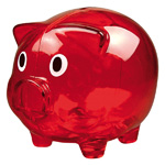 Sparschwein LEICESTER, rot - Werbemittel
