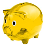 Sparschwein LEICESTER, gelb - Werbemittel