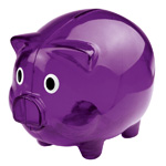 Sparschwein LEICESTER, violett - Werbemittel