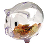 Sparschwein LEICESTER, transparent - Werbemittel