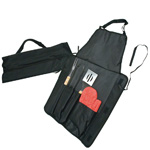 Grillsch�rze AURORA, schwarz - Werbemittel