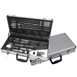 Profi Metall Grillkoffer COLUMBUS, grau - Werbemittel