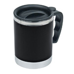 Edelstahl Thermobecher OKLAHOMA CITY, schwarz - Werbemittel
