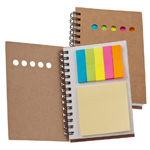 Notizbuch mit Haftnotizen DUNMORE, braun - Werbemittel