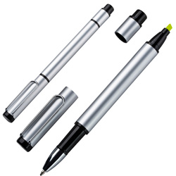 Duo-Pen GETAFE, grau - Werbemittel
