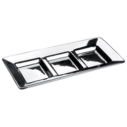 3er Chrom-Schale eckig PARMA, grau - Werbemittel