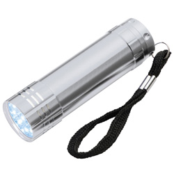 LED-Metall-Lampe MONTARGIS, grau - Werbemittel