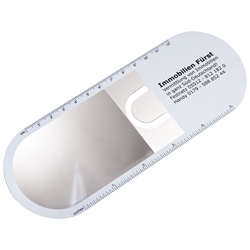 Leselupe mit Buchclip KALKUTTA, weiss - Werbemittel