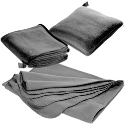 2 in1 Fleecedecke/Kissen RADCLIFF, grau - Werbemittel