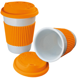 Keramikbecher LA MATA, orange - Werbemittel