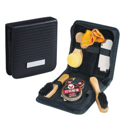 Schuhputzset CANNES, schwarz - Werbemittel