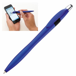 Kugelschreiber mit Touch-Pen BUDAPEST, blau - Werbemittel
