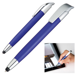 Kugelschreiber mit Touch-Pen DAVOS, blau - Werbemittel