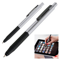 Kugelschreiber mit Touch-Pen COLUMBIA, grau - Werbemittel