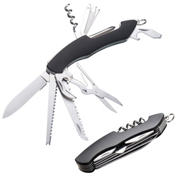 Taschenmesser MUMBAI, schwarz - Werbemittel