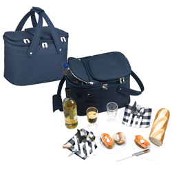 Picknickkorb mit K�hltasche BAKERSFIELD, dunkelblau - Werbemittel