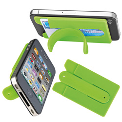 Smartphone-Tasche mit Aufsteller MONTE CARLO, apfelgr�n - Werbemittel