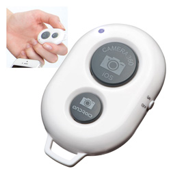 Bluetooth Selfie-Fernbedienung MADERA, weiss - Werbemittel