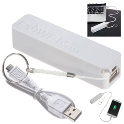 Powerbank MIAMI BEACH, weiss - Werbemittel