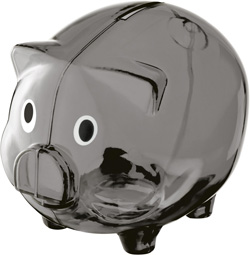 Sparschwein LEICESTER, schwarz - Werbemittel