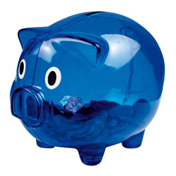 Sparschwein LEICESTER, blau - Werbemittel