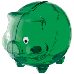 Sparschwein CORBY, gr�n - Werbemittel