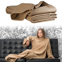 Fleecedecke mit �rmeln AKITA, braun - Werbemittel