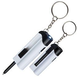 Schl�sselanh�nger ROMBAS, weiss - Werbemittel