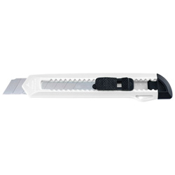 Gro�es Kartonmesser QUITO, weiss - Werbemittel