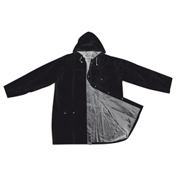 Wende-Regenjacke NANTERRE, schwarz / silber - Werbemittel