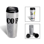 Becher VIGO, schwarz-transparent - Werbeartikel