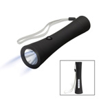 LED Taschenlampe CALAIS Rubber, schwarz - Werbeartikel