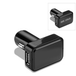 USB Autoladeadapter KOSTROMA, schwarz - Werbeartikel