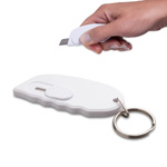 Minicutter mit Schl�sselring TONGI, wei� - Werbeartikel