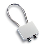 Schl�sselanh�nger CABLE MATT, silber - Werbeartikel