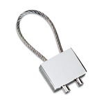 Schl�sselanh�nger CABLE SHINY, silber - Werbeartikel