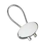 Schl�sselanh�nger CABLE SHINY, silber - Werbeartikel
