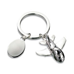Schl�sselanh�nger JOMBA SHINY, silber - Werbeartikel