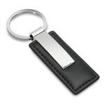 Schl�sselanh�nger PERRIS RECTANGULAR, silber-schwarz - Werbeartikel