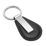 Schl�sselanh�nger PERRIS ROUND, silber-schwarz - Werbeartikel