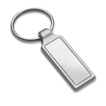 Schl�sselanh�nger IRUN RECTANGULAR, silber - Werbeartikel