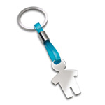 Schl�sselanh�nger CALLAO, blau-silber - Werbeartikel