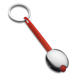 Schl�sselanh�nger ORISKANY, rot-silber - Werbeartikel