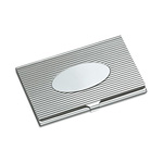 Visitenkartenbox OVAL, silber - Werbeartikel