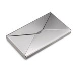 Visitenkartenbox MINDELO, silber - Werbeartikel