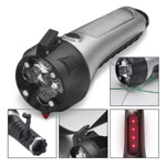 Taschenlampe mit Notfallwerkzeug STOCKTON, matt-schwarz-silber - Werbeartikel