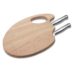 K�semesserset mit Schneidebrett TEPIC, silber - Werbeartikel