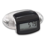 Solarpedometer FLOREFFE, schwarz-wei� - Werbeartikel