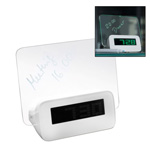 Uhr mit Memoboard KNIFE, wei� - Werbeartikel